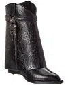 Givenchy 60mm Shark Lock Cowboy Leather Boots In Black