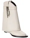 Givenchy Shark Lock Leather Cowboy Boot In Neutral