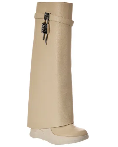 Givenchy Shark Lock Leather Knee-high Biker Boot In Multi