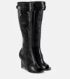 GIVENCHY SHARK LOCK LEATHER KNEE-HIGH BOOTS