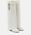 Givenchy Shark Lock Boots In Leather In White