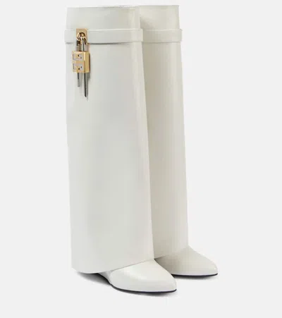 GIVENCHY SHARK LOCK LEATHER KNEE-HIGH BOOTS
