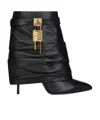 Givenchy Shark Lock Stiletto Ankle Boots In Nappa Leather In Black