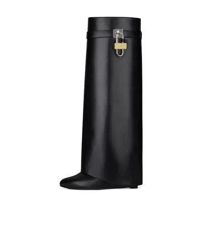 Givenchy Shark Lock Loose Boots In Black