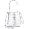Givenchy Shark Lock Bucket Bag In Crocodile Effect Leather In Light Silvery