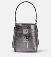 GIVENCHY SHARK LOCK MICRO METALLIC LEATHER BUCKET BAG