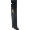 Givenchy Shark Lock Stiletto Leather Over-the-knee Boots In Black