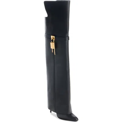 Givenchy Shark Lock Over The Knee Boot In Black