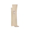 Givenchy Shark Lock Stiletto Over-the-knee Boots In Suede In Light Brown