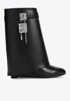Givenchy Shark Lock Ankleboot Low Heels Ankle Boots In Black Leather In Black