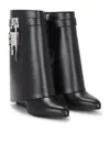 Givenchy Shark Lock 90 Leather Ankle Boots Shoes In Black