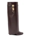 Givenchy Shark Lock Leather Boots In Multi