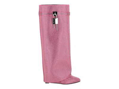 Pre-owned Givenchy Shark Lock Pant Boots Wide (women's) Sneakers In Neon Pink