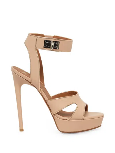 Givenchy Shark Lock Platform Pumps In Nude