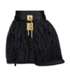 Givenchy Shark Lock Stiletto Ankle Boots In Satin With Feathers In Black