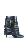 Givenchy Shark Lock Stiletto Ankle Boots In Blue