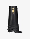 Givenchy Shark Lock Stiletto Leather Knee-high Boots In Black