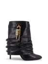Givenchy Shark Lock Stiletto Leather Ankle Boots In Black