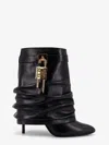 Givenchy Shark Lock Stiletto Leather Ankle Boots In Black