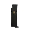 Givenchy Shark Lock Stiletto Over-the-knee Boots In Satin In Black