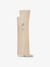 Givenchy Shark Lock Stiletto Over-the-knee Boots In Suede In Beige