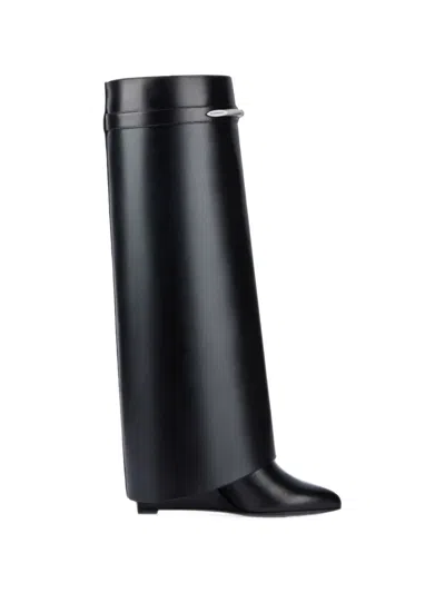 Givenchy Shark Lock Wedge Boots In Black
