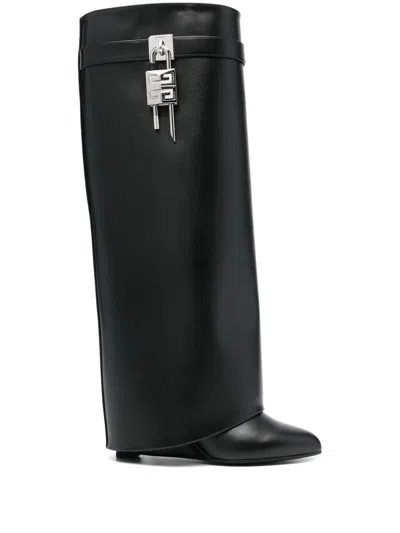 Givenchy Shark Lock Wide Fit Pant Boots Shoes In Black