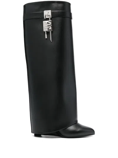 Givenchy Shark Lock Wide Fit Pant Boots Shoes In Black