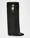 Givenchy Shark Lock Calf Leather Knee-high Boots