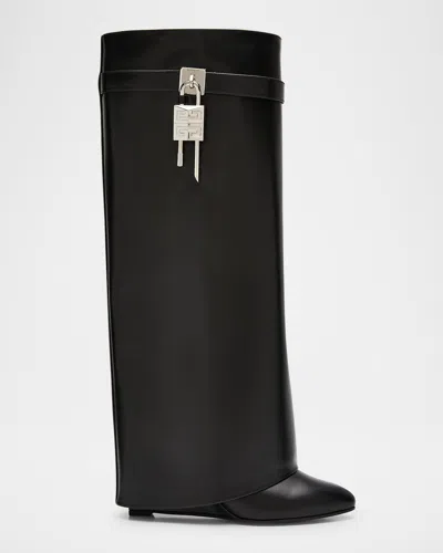 Givenchy Shark Lock Wide Leather Boots