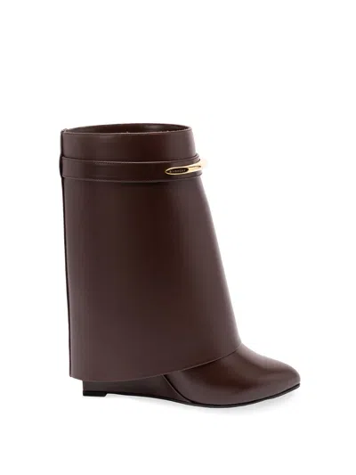 Givenchy `shark Pinch` Ankle Boots In Brown