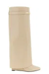 Givenchy Shark 95 Leather Knee-high Boots In Brown