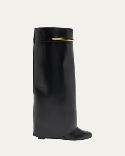 Givenchy Shark Pinch Leather Boots In Black