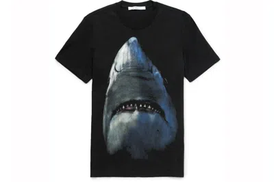 Pre-owned Givenchy Shark Print Cotton Jersey T-shirt Black