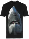 Givenchy Shark Print Cotton Short Sleeve T Shirt In Black