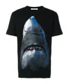 Givenchy Shark Print Cotton Short Sleeve T Shirt In Black