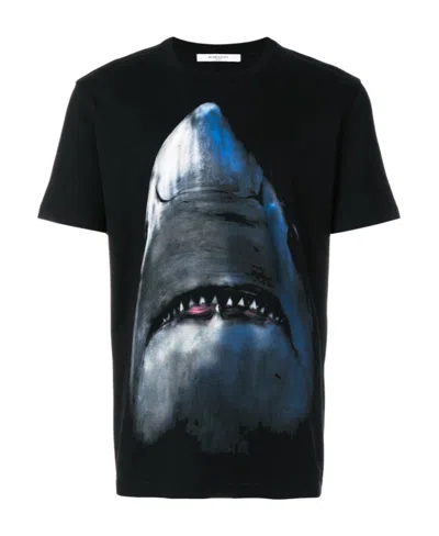 GIVENCHY SHARK PRINT COTTON SHORT SLEEVE T SHIRT