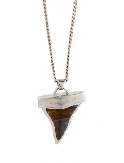 Pre-owned Givenchy Shark Tooth Pendant Necklace, 17.75" In Multi
