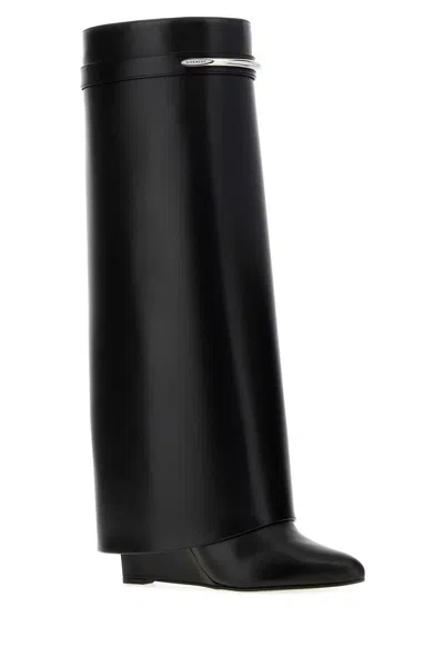Givenchy Shark-detail Leather Boots In Black