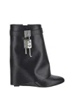 Givenchy Metallic Embellished Ankle Boots With Wedge Heel In Black