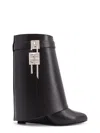 Givenchy Shark Lock 90 Leather Ankle Boots Shoes In Black