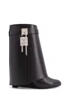 Givenchy Draped Design Black Boots With Pointed Toe And Signature Buckle