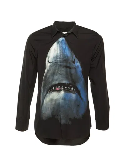 Pre-owned Givenchy Shark-print Shirt In Black