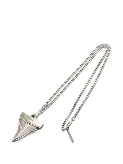 Pre-owned Givenchy Shark-tooth Necklace In Silver