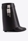 Givenchy Shark Lock 90 Leather Ankle Boots Shoes In Black