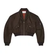 Givenchy Bomber With Zipped Shawl Collar In Nylon In Brown