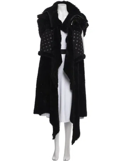 Pre-owned Givenchy Shearling Fur Jacket In Black