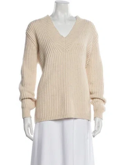 Pre-owned Givenchy Shearling Striped Fur Jacket In Neutral