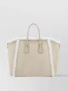Givenchy Shearling Trim Top Handle Bag In Cream