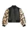 Givenchy Varsity Jacket In Leather And Leopard Print Fur